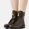 Patrizia Pepe Lace-up Ankle Boots - Dark Brown/gold Fly -Patrizia Pepe Shop 19929a30444447e28154665ba4d05177