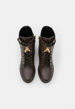Patrizia Pepe Lace-up Ankle Boots - Dark Brown/gold Fly -Patrizia Pepe Shop 1993bf8fdcf74fa59be7d678040308fe