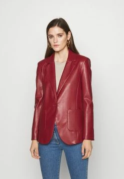 Patrizia Pepe JACKETS - Faux Leather Jacket - Red Earth