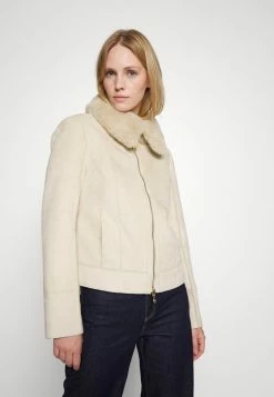 Patrizia Pepe GIUBBOTTO JACKET - Faux Leather Jacket - Buttery White
