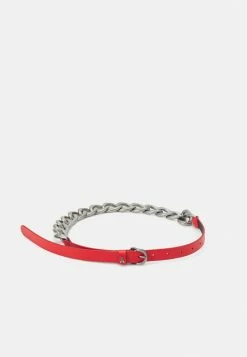 Patrizia Pepe MAXICHAIN VITA ALTA - Belt - Lipstick Red/silver-coloured