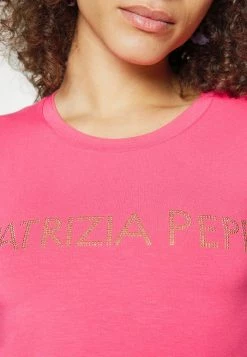 Patrizia Pepe Print T-shirt - Grenadine Red/gold -Patrizia Pepe Shop 59c5d22aef92453a85b15b6846b5f94d