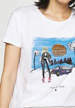 Patrizia Pepe Print T-shirt - White -Patrizia Pepe Shop 5f9646de66ce4e049c8e63adb881c096