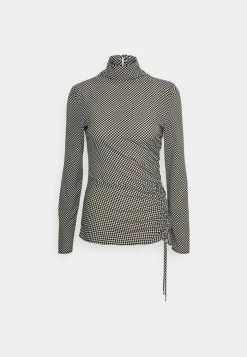 Patrizia Pepe MAGLIA - Long Sleeved Top - Black White Damier -Patrizia Pepe Shop 700442b446cb45e9a8175be2b1fc031b