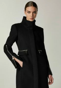 Patrizia Pepe Classic Coat - Black -Patrizia Pepe Shop 7b38cc9f6c8e4b1dae83768656fa75ad