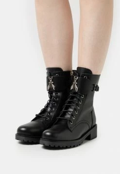 Patrizia Pepe Lace-up Ankle Boots - Nero/gold Fly