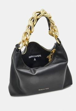 Patrizia Pepe DROP BAG HOBO - Handbag - Black/gold -Patrizia Pepe Shop 97ff5a976254406b9aa8a166dbc2450f