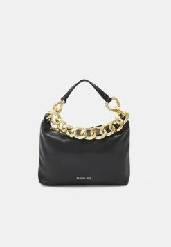 Patrizia Pepe DROP BAG HOBO - Handbag - Black/gold