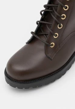 Patrizia Pepe Lace-up Ankle Boots - Dark Brown/gold Fly -Patrizia Pepe Shop a9073a1bda4c4300a616febd7303774d