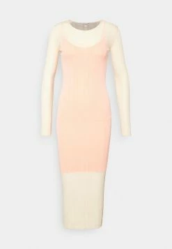 Patrizia Pepe ABITO DRESS - Jumper Dress - Skin/orange Fluo