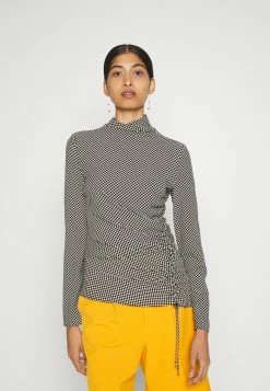 Patrizia Pepe MAGLIA - Long Sleeved Top - Black White Damier