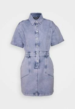 Patrizia Pepe ABITO DRESS - Denim Dress - Lilac Blue