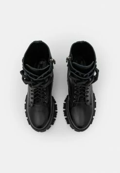 Patrizia Pepe Lace-up Ankle Boots - Black/silver -Patrizia Pepe Shop e58f42a12c9d441884b640395a851fac