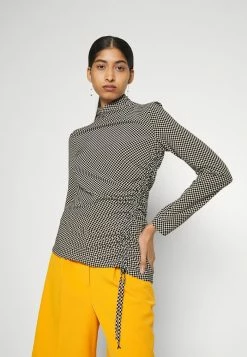 Patrizia Pepe MAGLIA - Long Sleeved Top - Black White Damier -Patrizia Pepe Shop f924bd6cdf2d4354be66133860d8fdda